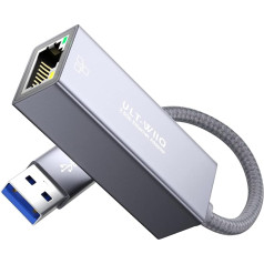 USB 2.5Gb Ethernet Adapter, USB 3.0 to RJ45 2.5GbE LAN Network Adapter, 2500/1000/100/10Mbps Gigabit Ethernet Internet Adapter for MacOS, Windows, Linux, Steam Deck, PC, NAS, Laptop, Tablet, Server