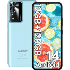 CUBOT A10 Mobilais tālrunis bez līguma - 12(4+8) GB + 128GB/1TB Lēts viedtālrunis ar Android 14, 6,56 collu HD+/90Hz ekrāns, 48MP + 16MP kamera, 5100mAh, Dual SIM 4G bez Simloka, Face