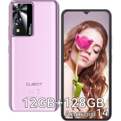 CUBOT A10 Mobilais tālrunis bez līguma, 12GB + 128GB / 1TB ar iespēju paplašināt, Android 14 viedtālrunis, 6,56 collu displejs, 5100 mAh akumulators, 48MP galvenā kamera, astoņkodolu procesors, Dual 4G SIM, OTG, Face ID, GPS