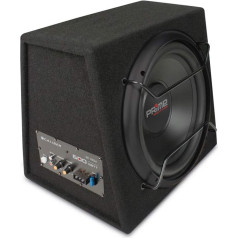 Caliber Aktiv Subwoofer Set für Auto - 12 Zoll Bassbox mit Verstärker 600W Spitzenleistung, 200W RMS - Aktīvs autolautsprecher komplekts inkl. Endstufe für Autoradio - Kraftvoller Bass für Car - Schwarz