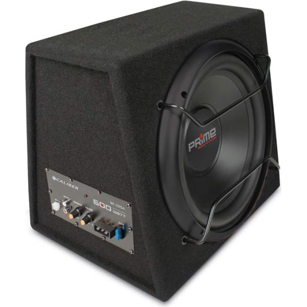 Caliber Aktiv Subwoofer Set für Auto - 12 Zoll Bassbox mit Verstärker 600W Spitzenleistung, 200W RMS - Aktīvs autolautsprecher komplekts inkl. Endstufe für Autoradio - Kraftvoller Bass für Car - Schwarz