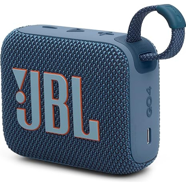 JBL Go 4 zilā krāsā - pārnēsājams Bluetooth skaļrunis Pro Sound, dziļi basi un atskaņošanas laika palielināšanas funkcija - ūdens un putekļu izturīgs - 7 h darbības laiks