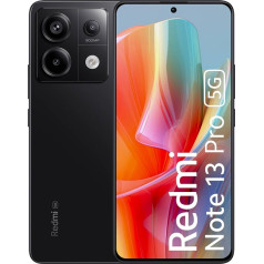 Redmi Note 13 Pro 5G (pusnakts melna, 12 GB RAM, 512 atmiņa) - Īpaši skaidra 200 MP kamera ar OIS | 1,5K 120 Hz AMOLED displejs | Iespaidīgs skats ar īpaši plāniem rāmjiem | Snapdragon®7s Gen 2