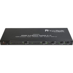 FeinTech VMS04201 HDMI matricas slēdzis 4x2 ar audio ekstraktoru Scaler Ultra HD 4K 60Hz HDR