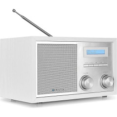 Blaupunkt Nostalgia Radio RXD 180 DAB+ ar AUX IN un Bluetooth, FM PLL radio ar RDS, 5 W RMS radio LC krāsu displejs, virtuves radio ar vienkāršu vadību, austiņu ligzda, rotācijas vadība, balts