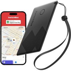 SwitchBot Wallet Finder karte, viedā AirTag karte, saderīga ar Apple Find My (tikai iOS), Bluetooth izsekošanas ierīce atslēgām, tālruņiem, bagāžai, līdz 3 gadu akumulatora darbības laiks, ūdensizturīga