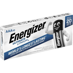 Energizer Ultimate litija baterija LR03 1,5 V AAA, 10 gab., viena vienreizēja baterija