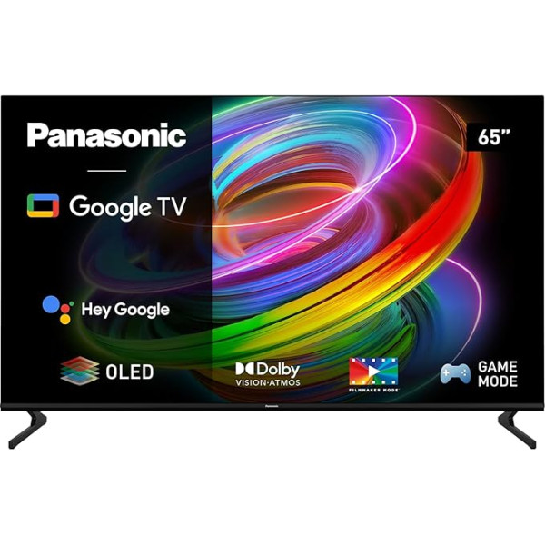 Panasonic TX-65MZ700E, 65 collu 4K Ultra HD OLED Smart 2023, augsts dinamiskais diapazons (HDR), Dolby Atmos un Dolby Vision, Android TV, Google Assistant, Chromecast, 2 kāju ligzda, tālvadības pults, melns