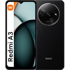 Xiaomi Redmi A3 viedtālrunis bez līguma 128GB ROM 4GB RAM 5000mAh 90Hz AMOLED displejs Atbloķēšanas metodes ar sejas un pirkstu nospiedumu Octa-Core procesors Melns