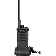 Retevis RB25 Digital Walkie Talkie, 32 kanālu NBDR radio, 2500mAh tālvadības rācija ar lukturīti avārijas situācijām ārā, radioamatieriem (melns, 1 iepakojums)