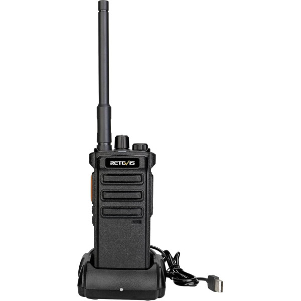 Retevis RB25 Digital Walkie Talkie, 32 kanālu NBDR radio, 2500mAh tālvadības rācija ar lukturīti avārijas situācijām ārā, radioamatieriem (melns, 1 iepakojums)