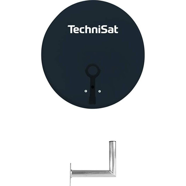 TechniSat TechniTenne 60 Satelīta šķīvis, 60 cm digitālā satelīta sistēma ar masta stiprinājumu un universālu dubulto LNB līdz 2 dalībniekiem, gaiši pelēks