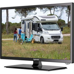 SYLVOX 27 collu (68,6 cm) Android 11 viedtālrunis autofurgoniem, kravas automašīnām, 1080P 60 Hz, iebūvēts DVD atskaņotājs, 12 V TV, Google Play, Google Assistant, HiFi skaļrunis, kempinga, ceļojumu TV, trīskāršs uztvērējs, autofurgonam