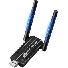 PNGOS WiFi Stick 6E Jaudīgs AX5400Mbps adapteris USB 3.0 trīsjoslu dongle WiFi 2.4G/5G/6GHz, saderīgs ar Windows 11/10, Plug and Play