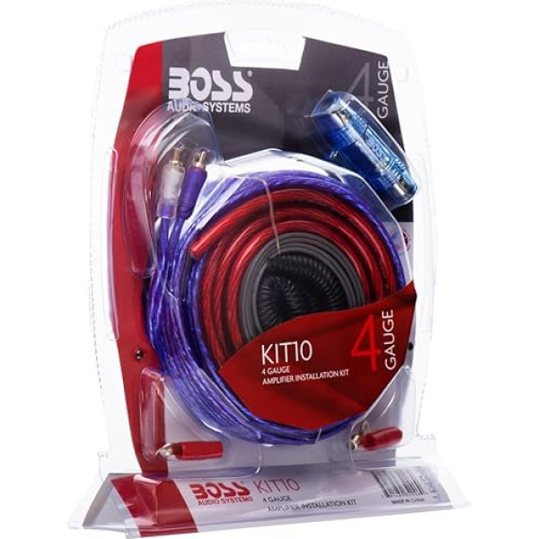 BOSS AUDIO KIT-10 4 Gauge 5,19 mm Auto instalāciju komplekts Verstärker Endstufe Kabel Anschlusskabel Cinch Kabel