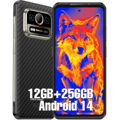 Ulefone Armor 25T Termālās attēlveidošanas kameras āra mobilais tālrunis, 12GB + 256GB/2TB Android 14 āra viedtālrunis, 6500mAh/33W, 50MP + 64MP nakts redzamība, 120Hz 6,78