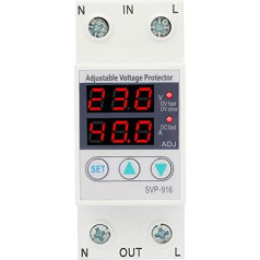 Aizsardzība pret pārspriegumu 230 V, 40 A / 63 A 50 / 60 Hz Pārsprieguma aizsardzība Vienfāzes divvadu aizsardzība pret pārspriegumu Automātiska atvienošanas aizsardzība ar sprieguma indikatoru (40 A)