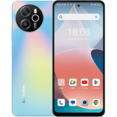 Blackview Shark 8 viedtālrunis bez līguma, 16 GB + 256 GB, 6,78 collu FHD+ 120 Hz, 64 MP + 13 MP kamera, 33 W ātrā uzlāde, trīs karšu slots, Android 13 mobilais tālrunis, Smart-K Box skaļrunis, GPS NFC, zils