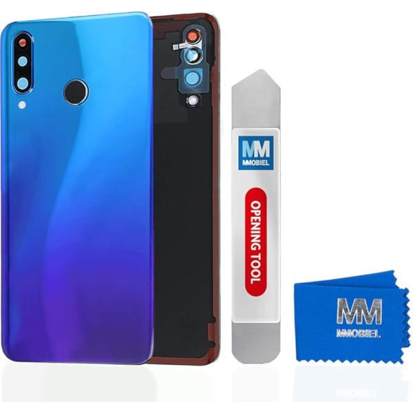 MMOBIEL Aizmugurējais vāciņš Baterijas nodalījums saderīgs ar Huawei P30 Lite 6,1 collu 2019-48MP - Aizmugurējā vāciņa un kameras objektīva vietā (zils)