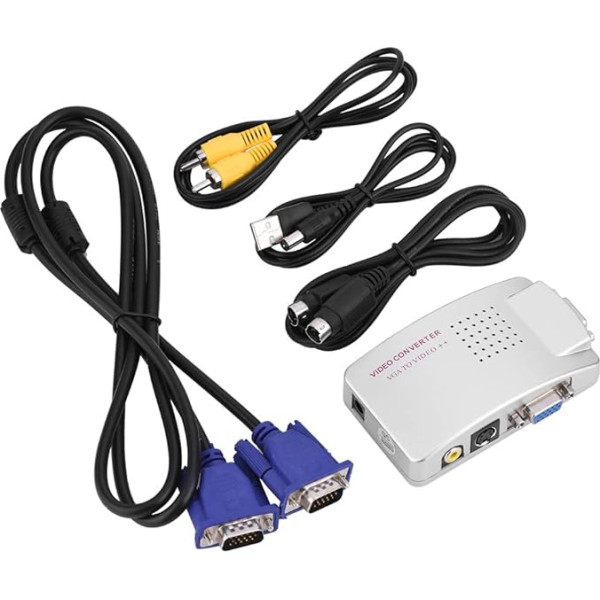 Zerone VGA uz RCA PC pārveidotājs S Video pārveidotājs VGA uz TV AV RCA signāla adapteris Pārslēdzējs no PC klēpjdatora uz TV