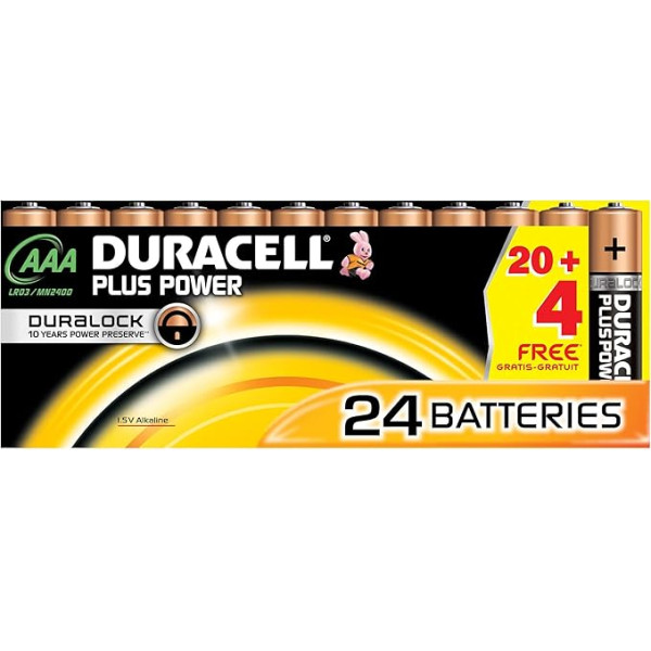 Duracell DUR019058 Plus AAA baterijas (24 gab.)