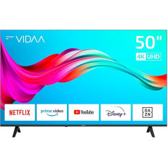 DYON Smart 50 VX - 50 collu (126 cm) televizors (4K Ultra HD Smart TV, trīskāršs uztvērējs (DVB-C/-S2/-T2), App Store, Prime Video, Netflix, YouTube, DAZN, Disney+) [Mod. 2024]