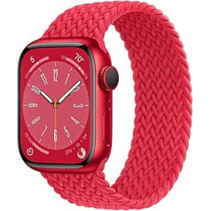 Apple Watch Series 8 (GPS, 41 mm) - (Prece) Sarkans alumīnija korpuss ar (Prece) Sarkanu pītu solo cilpu (Atjaunots)