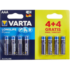 Varta Alkaline Hi-Energy Lr03/Mini Minion (4+4) AAA - 8 iepakojumi