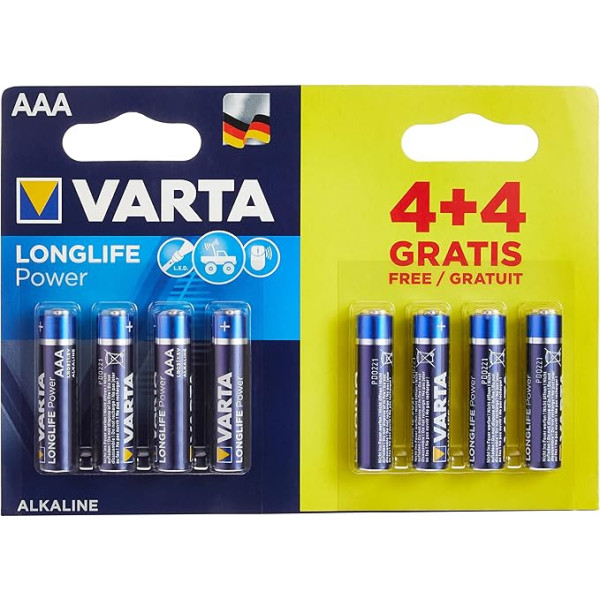 Varta Alkaline Hi-Energy Lr03/Mini Minion (4+4) AAA - 8 iepakojumi