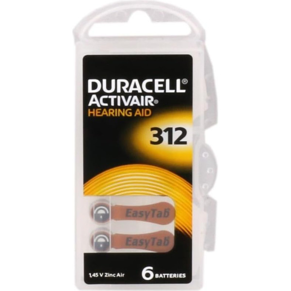 Duracell Activair dzirdes aparātu baterijas, 312. tips, 120 gab. iepakojumā