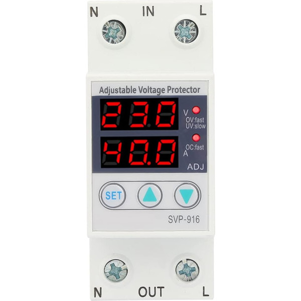 Fafeicy 230VAC 50/60Hz 63A inteliģenta vienfāzes regulējama pārsprieguma zemsprieguma strāvas aizsardzība vienfāzes barošanas sistēmu aizsardzībai (63A)