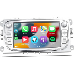 [2GB + 64GB] CAMECHO Android 13 CarPlay Android Car Mirrorlink auto radio Ford Focus MK2 Mondeo Cmax Galaxy Smax Kuga, 7 collu HD skārienjūtīgais ekrāns ar GPS/Bluetooth/WiFi/HiFi/FM/RDS