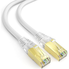 mumbi LAN Cable 15 m CAT 8 Network Cable Shielded F/FTP CAT8 Ethernet Cable Patch Cable RJ45 15 m White