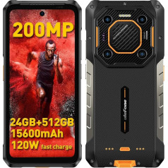 Ulefone Armor 26 Ultra 5G izturīgs viedtālrunis, 24GB + 512GB, 200MP + 64MP + 50MP, 15600mAh, 120W ātrā, 33W doku uzlāde, 6,8