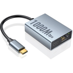 ZEXMTE USB C uz Ethernet adapteris Chromecast ar Google TV, USB C uz RJ45 1000Mbps Ethernet tīkla adapteris, saderīgs ar Chromecast Google TV (HD/4K), klēpjdatoru, planšetdatoru - līmlente pievienota komplektā