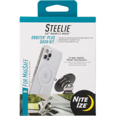 Nite Ize Steelie Orbiter Plus Dash Kit, saderīgs ar MagSafe autokrāvējs iPhone 12, 13, Pro Max, Mini