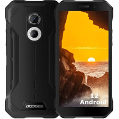 DOOGEE S51 Āra mobilais tālrunis bez līguma Android 12 Āra mobilais tālrunis 4GB + 64GB (512GB SD) 5180 mAh, 4G ūdensizturīgs izturīgs viedtālrunis ar 12MP dubulto kameru 6,0 collu FHD+, IP68 IP69K/NFC