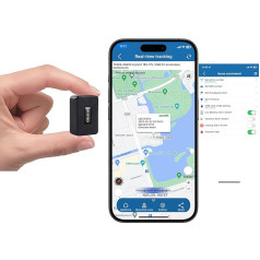 TKMARS GPS Tracker Mini GPS Tracker Small automašīnai, velosipēdam, bērnam, mugursomai utt. Bez abonēšanas ar bezmaksas lietotni