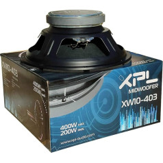 XPL 1 MIDWOOFER XW10-403 XW10 403 XW10 403 skaļrunis Mid-Bass 25,00 cm 250 mm 10 collu 200 W RMS 400 W Max 4 Ohm 105 dB Spl Coche Black Pack of 1