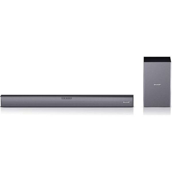 SHARP HTSBW182 2.1 Soundbar 160 W USB Bluetooth HDMI HDMI optiskais Aux-In 3,5 mm platums 74 cm Bezvadu zemfrekvences skaļrunis melns