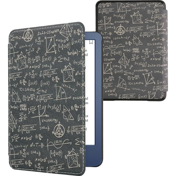 kwmobile Flip Case saderīgs ar Amazon Kindle (2022) Case - e-lasītāja futrālis - Equation Green Yellow