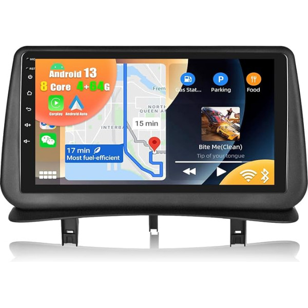 [8Core 4G + 64G] CAMECHO Android 13 auto radio ar satelīta navigāciju Renault Clio 3 2006-2012, Double DIN 9 collu auto radio ar skārienjūtīgu displeju ar Carplay Android auto Bluetooth FM/RDS Mirror Link DSP