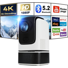 4K atbalsta beamer, Podazz Full HD 1080P beamer 12000 Lumen Tragbarer WiFi 6 Bluetooth Projektor Eingebaute Android OS mit Elektrischer Fokus, für Android/iOS/Laptop/Tablet/Fire Stick/PS5