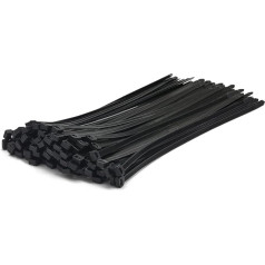 Cableties.co.uk Daudzfunkcionālas kabeļu saites Heavy Duty Black 540mmx7.6mm Premium neilona kabeļu saites 100 Pack Indoor Outdoor Wire Management Gardening Office and DIY