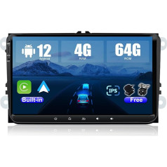 JOYX Android 10 auto radio piemērots VW Passat/Golf/Skoda/Seat - 4G + 64G - iebūvēts DSP Carplay Android Car - aizmugures skata kamera Canbus Free - 9 collas - ar DAB stūres vadības ierīci 4G WiFi