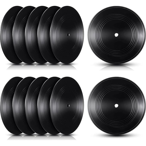 Sxdluzi Blank Vinyl Records 7 CD istabas apdare CD sienas apdare Vinyl Records Decor Black Fake Vinyl Records Decor (12 gab.)