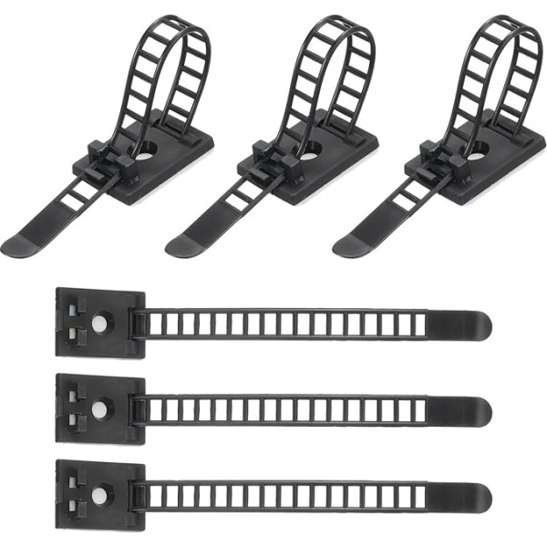 QUARKZMAN Kabelorganisator Kabelbinder, 6-25,5 mm Kabelmanagement verstellbare Kabelbinder Klebende Kabelclips Schreibtisch Kabelmanagement Schwarz Packung mit 150 Stück