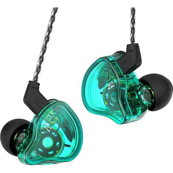 CCZ Melody In-Ear monitori, vadu In-Ear austiņas, austiņas bez mikrofona, IEM HiFi Bass ar 1DD 1BA, ausu sprauslām, 4N OFC kabeli mūziķiem, dziedātājiem, bundziniekiem, skatuvei, studijai