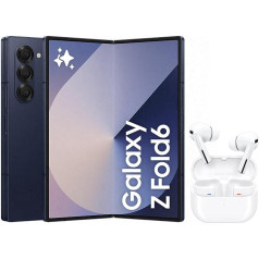 Samsung Galaxy Z Fold6 viedtālrunis ar mākslīgo intelektuālo intelektu, bez SIM bloķēšanas, bez līguma, 256 GB atmiņa, ilgs akumulatora darbības laiks, Navy + Buds3 Pro bezvadu Bluetooth austiņas, aktīvā trokšņu slāpēšana (ANC)