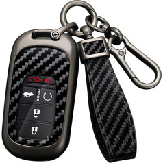 HIBEYO tālvadības pults automašīnu atslēgu futrālis piemērots Honda aizsargvāciņš Carbon Fibre Pattern Key Case Fits Honda Accord Civic Pilot HR-V CR-V Sport SI EX EX-L Touring Key Fob Black